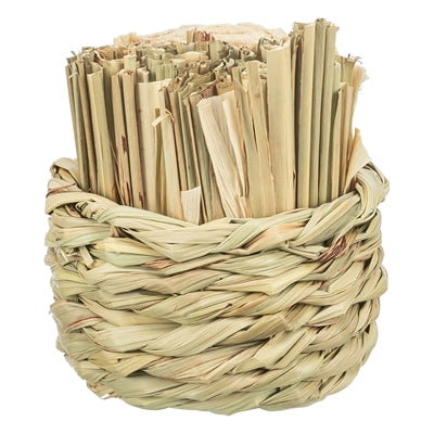 Trixie Mand Gras Met Hooi / Maisbladeren / Houten Stokjes